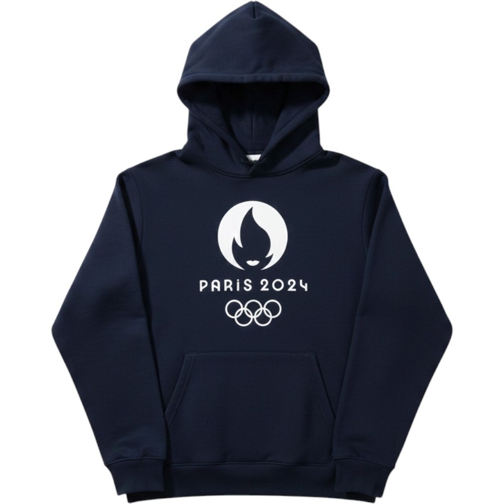 Paris 2024 Olympics Official Logo Hoodie Navy Blue Mens Medium Marianne Rings